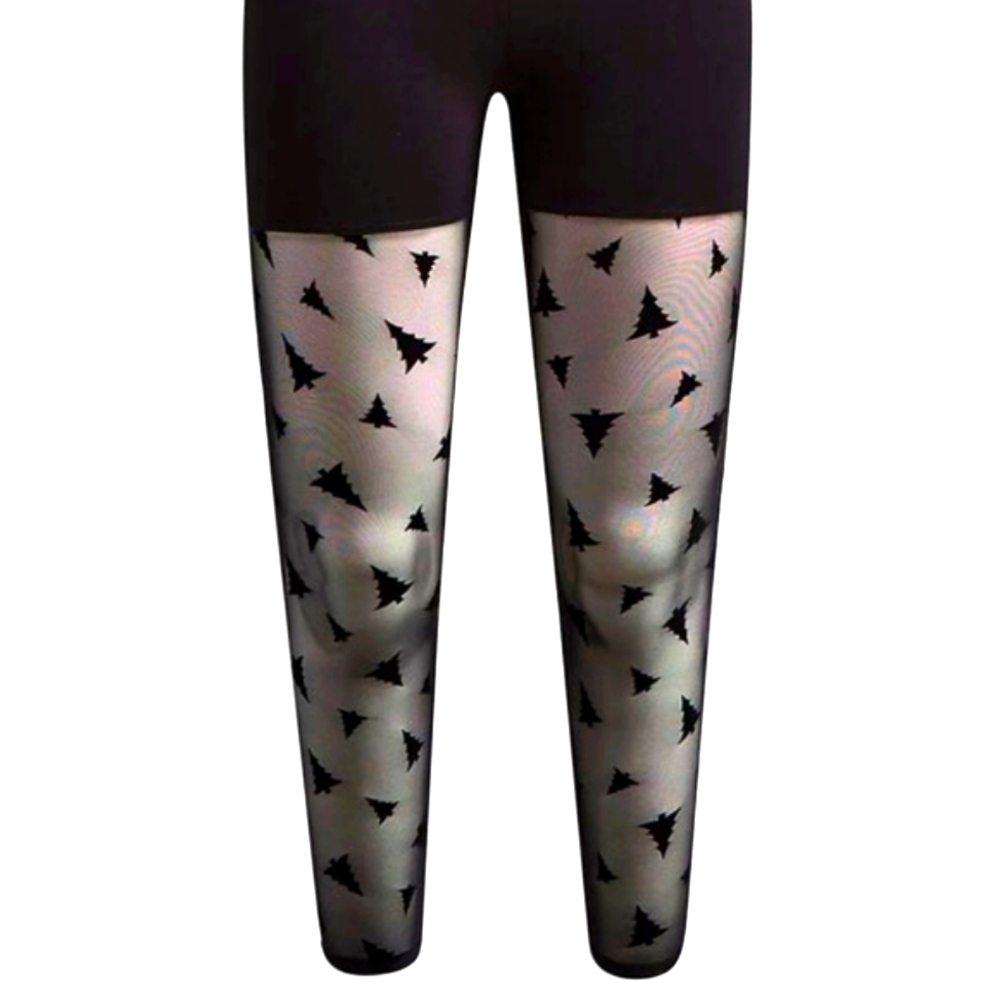 ❤️NWT TORRID LEGGING - MESH FLOCKED CHRISTMAS TREE HOLIDAY - PLUS SIZE - Picture 9 of 11